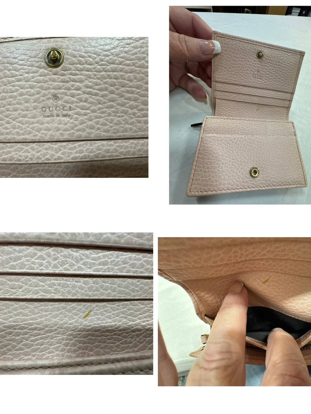 Gucci Pink Leather Butterfly Wallet